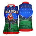 Golf Sucks Angry Santa Christmas Golf Shirt, Womens Golf Tops, Ladies Golf Shirts