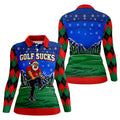 Golf Sucks Angry Santa Christmas Golf Shirt, Womens Golf Tops, Ladies Golf Shirts