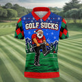 Golf Sucks Angry Santa Christmas Golf Shirt, Mens Golf Polo, Golf Shirts For Men