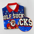 Golf Sucks Angry Santa Christmas Golf Shirt, Womens Golf Tops, Ladies Golf Shirts