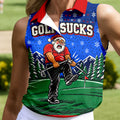 Golf Sucks Angry Santa Christmas Golf Shirt, Womens Golf Tops, Ladies Golf Shirts