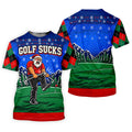 Golf Sucks Angry Santa Christmas Golf Shirt, Womens Golf Tops, Ladies Golf Shirts