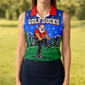 Golf Sucks Angry Santa Christmas Golf Shirt, Womens Golf Tops, Ladies Golf Shirts