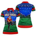 Golf Sucks Angry Santa Christmas Golf Shirt, Womens Golf Tops, Ladies Golf Shirts