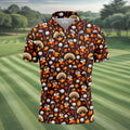 Golf Turkey Pattern Thanksgiving Golf Shirt, Mens Golf Polo, Golf Shirts For Men