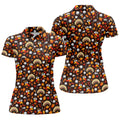 Golf Turkey Pattern Thanksgiving Golf Shirt, Womens Golf Tops, Ladies Golf Shirts