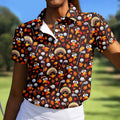 Golf Turkey Pattern Thanksgiving Golf Shirt, Womens Golf Tops, Ladies Golf Shirts