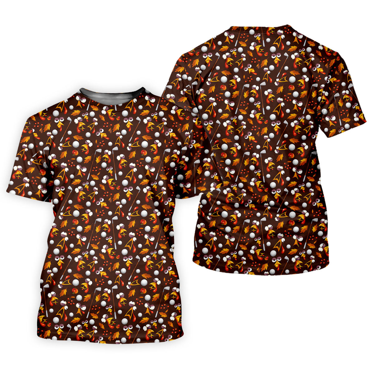 Golf Balls Turkey Fall Thanksgiving Golf Shirt, Womens Golf Apparel, Ladies Golf Tops