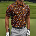 Golf Balls Turkey Fall Thanksgiving Golf Shirt, Mens Golf Shirts, Mens Golf Apparel