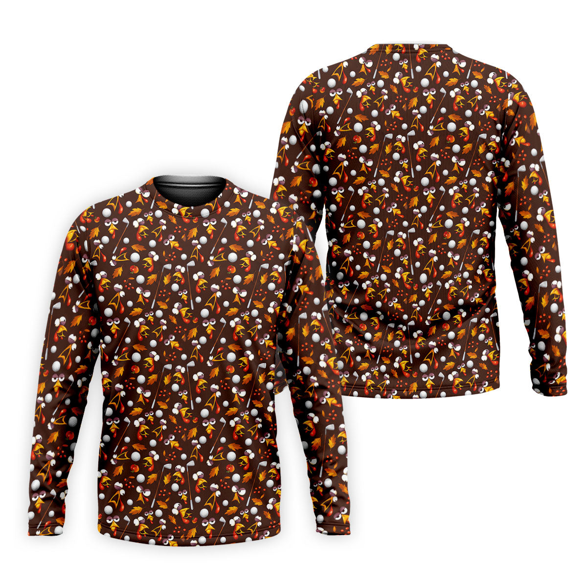 Golf Balls Turkey Fall Thanksgiving Golf Shirt, Mens Golf Shirts, Mens Golf Apparel