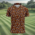 Golf Balls Turkey Fall Thanksgiving Golf Shirt, Mens Golf Shirts, Mens Golf Apparel