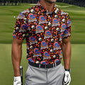 Helmet Football Fall Thanksgiving Golf Shirt, Golf Gifts For Men, Mens Golf Clothing