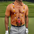 Funny Turkey Suspenders Thanksgiving Golf Shirt, Mens Golf Apparel, Golf Polo For Men