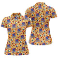 Yellow Football Leaves Thanksgiving Golf Shirt, Ladies Golf Tops, Ladies Golf Apparel
