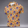 Yellow Football Leaves Thanksgiving Golf Shirt, Golf Shirts For Men, Mens Golf Shirts