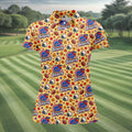 Yellow Football Leaves Thanksgiving Golf Shirt, Ladies Golf Tops, Ladies Golf Apparel