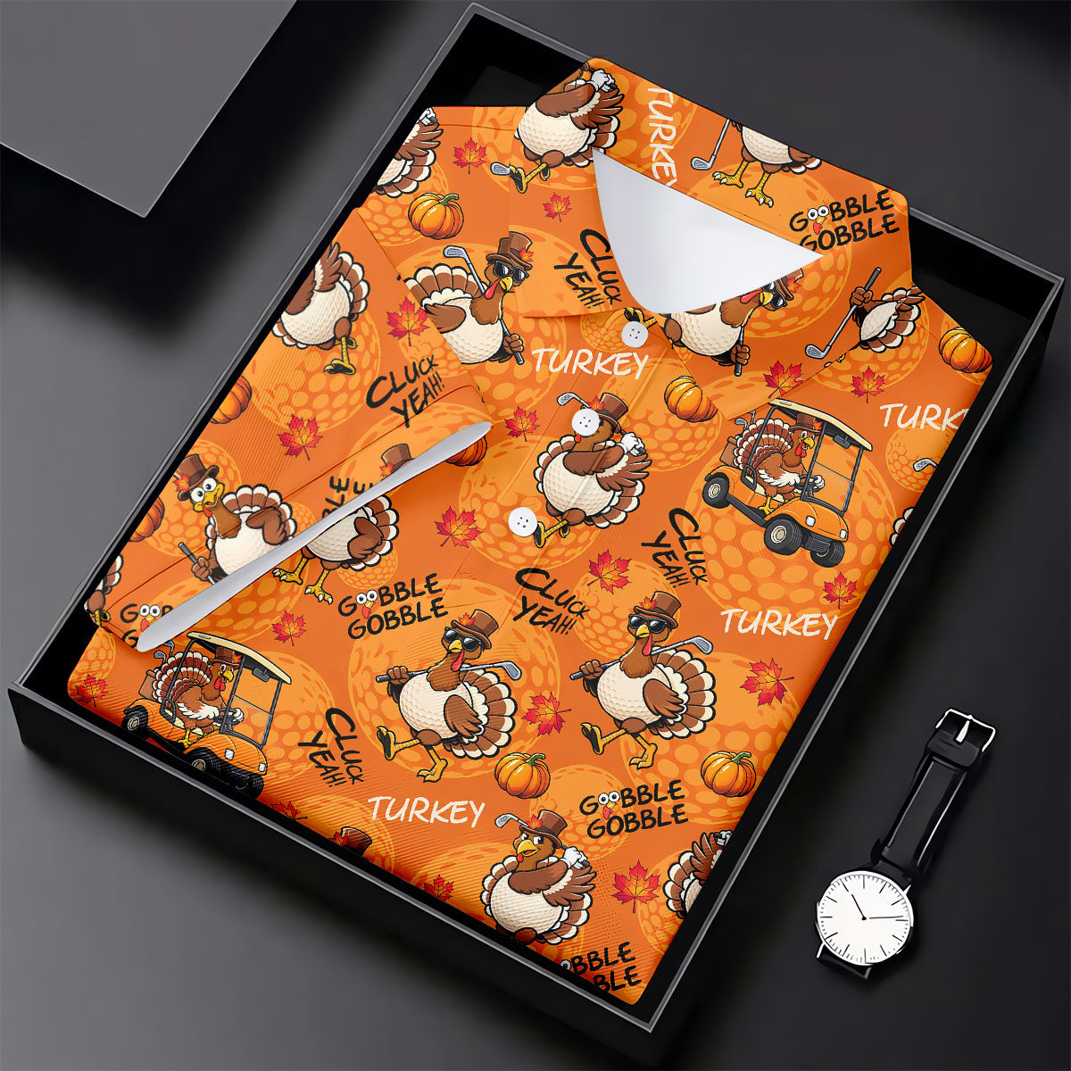 Turkey Golf Cart Thanksgiving Golf Shirt, Golf Shirts For Women, Womens Golf Clothing