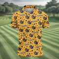 Yellow Turkey Leaves Thanksgiving Golf Shirt, Funny Mens Golf Shirts, Mens Golf Polo
