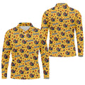 Yellow Turkey Leaves Thanksgiving Golf Shirt, Funny Mens Golf Shirts, Mens Golf Polo