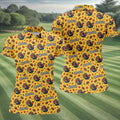Yellow Turkey Leaves Thanksgiving Golf Shirt, Ladies Golf Shirts, Womens Golf Apparel