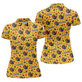 Yellow Turkey Leaves Thanksgiving Golf Shirt, Ladies Golf Shirts, Womens Golf Apparel