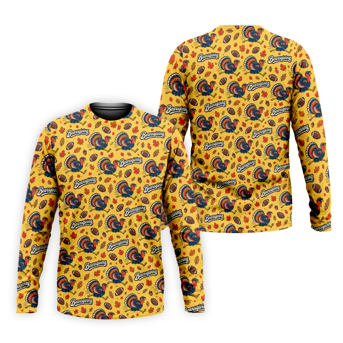 Yellow Turkey Leaves Thanksgiving Golf Shirt, Funny Mens Golf Shirts, Mens Golf Polo