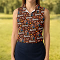 Brown Turkey Football Thanksgiving Golf Shirt, Womens Golf Tops, Golf Gifts For Women