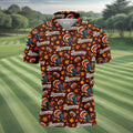 Brown Turkey Football Thanksgiving Golf Shirt, Golf Polo For Men, Golf Gifts For Men