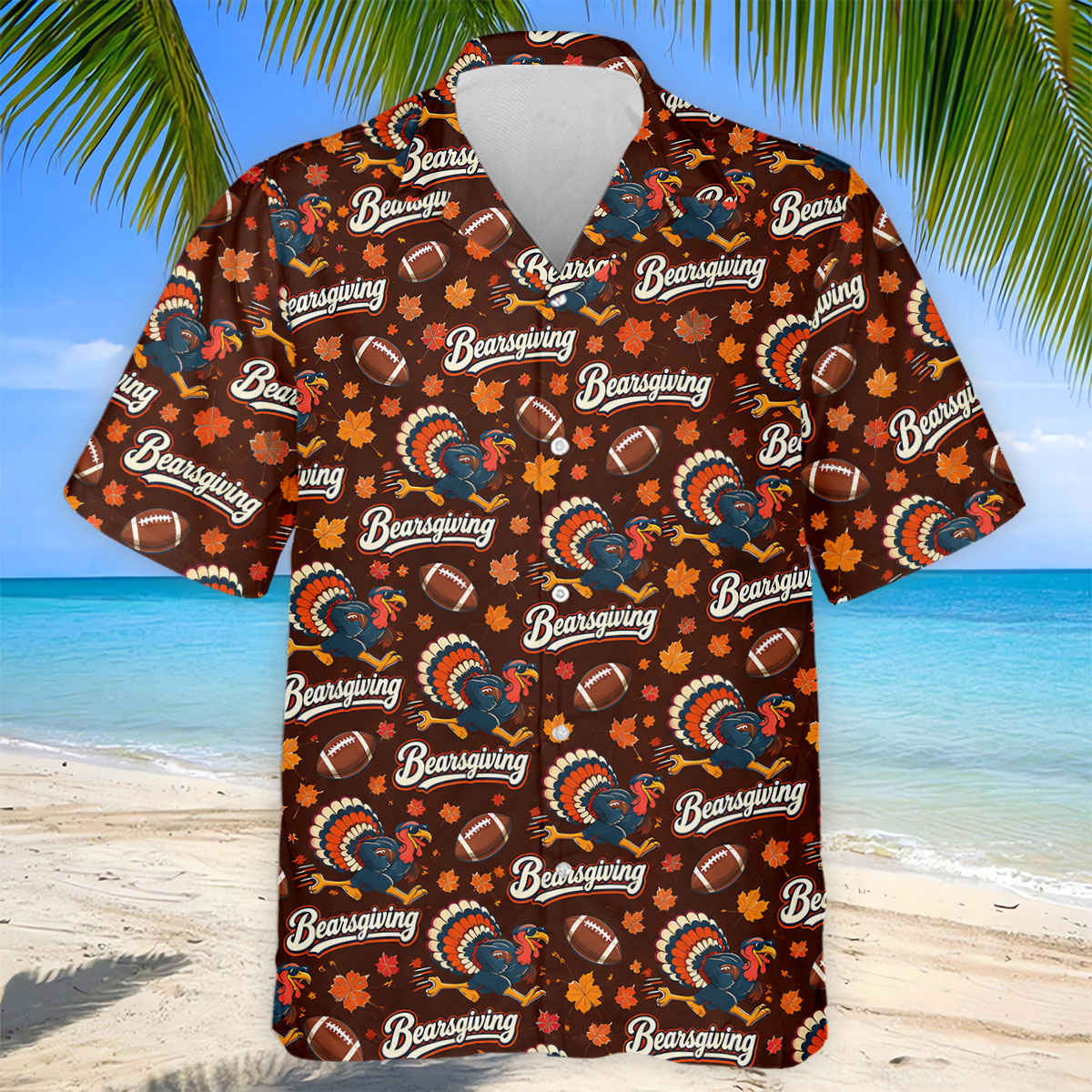 Brown Turkey Football Thanksgiving Golf Shirt, Golf Polo For Men, Golf Gifts For Men