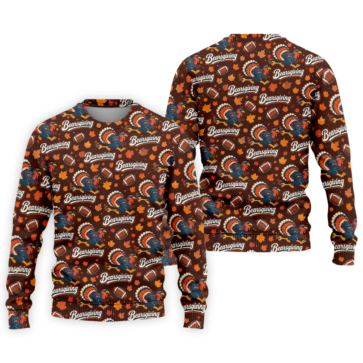 Brown Turkey Football Thanksgiving Golf Shirt, Golf Polo For Men, Golf Gifts For Men
