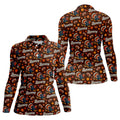 Brown Turkey Football Thanksgiving Golf Shirt, Womens Golf Tops, Golf Gifts For Women
