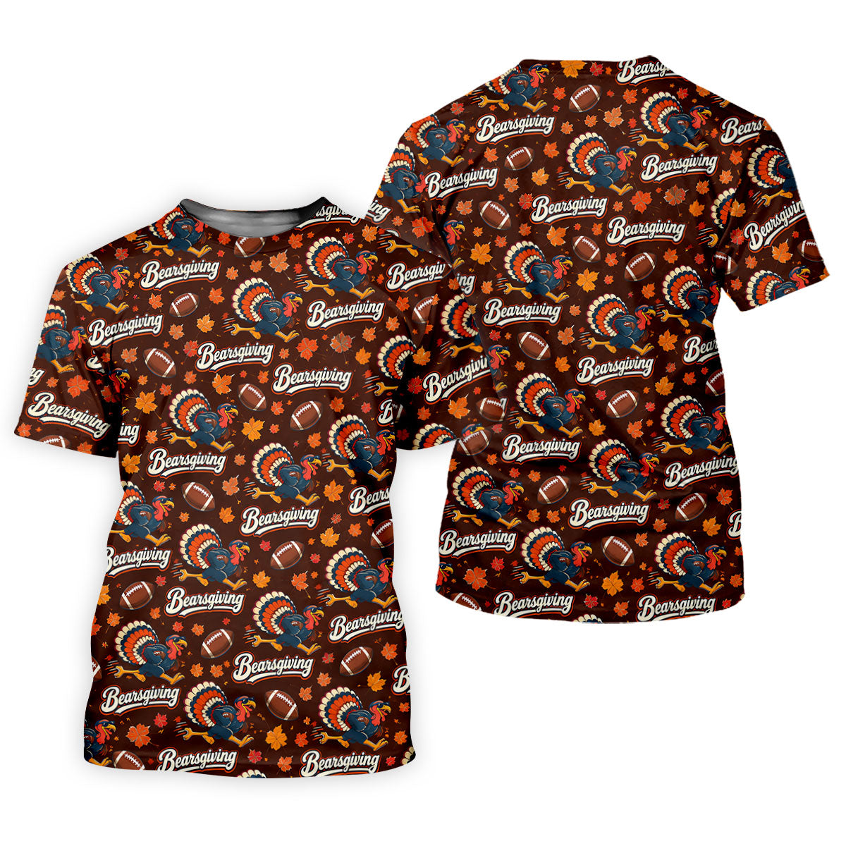 Brown Turkey Football Thanksgiving Golf Shirt, Womens Golf Tops, Golf Gifts For Women