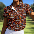 Brown Turkey Football Thanksgiving Golf Shirt, Womens Golf Tops, Golf Gifts For Women