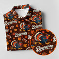 Brown Turkey Football Thanksgiving Golf Shirt, Womens Golf Tops, Golf Gifts For Women