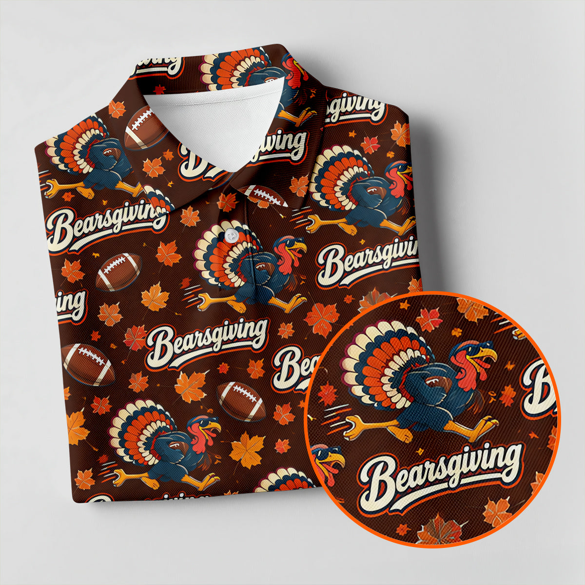 Brown Turkey Football Thanksgiving Golf Shirt, Womens Golf Tops, Golf Gifts For Women