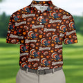 Brown Turkey Football Thanksgiving Golf Shirt, Golf Polo For Men, Golf Gifts For Men