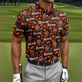 Brown Turkey Football Thanksgiving Golf Shirt, Golf Polo For Men, Golf Gifts For Men