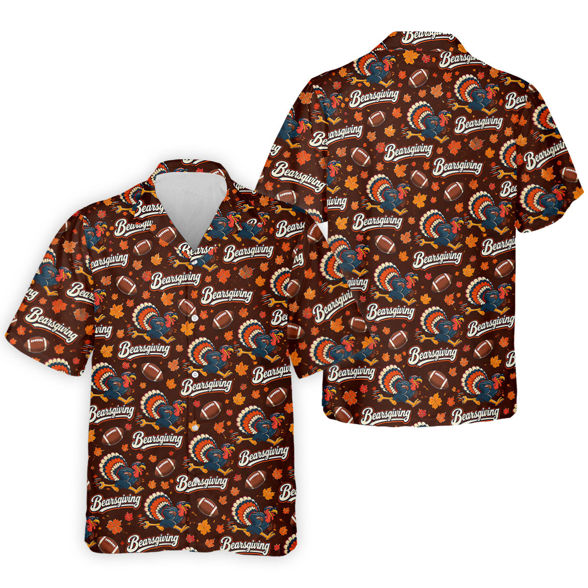 Brown Turkey Football Thanksgiving Golf Shirt, Golf Polo For Men, Golf Gifts For Men