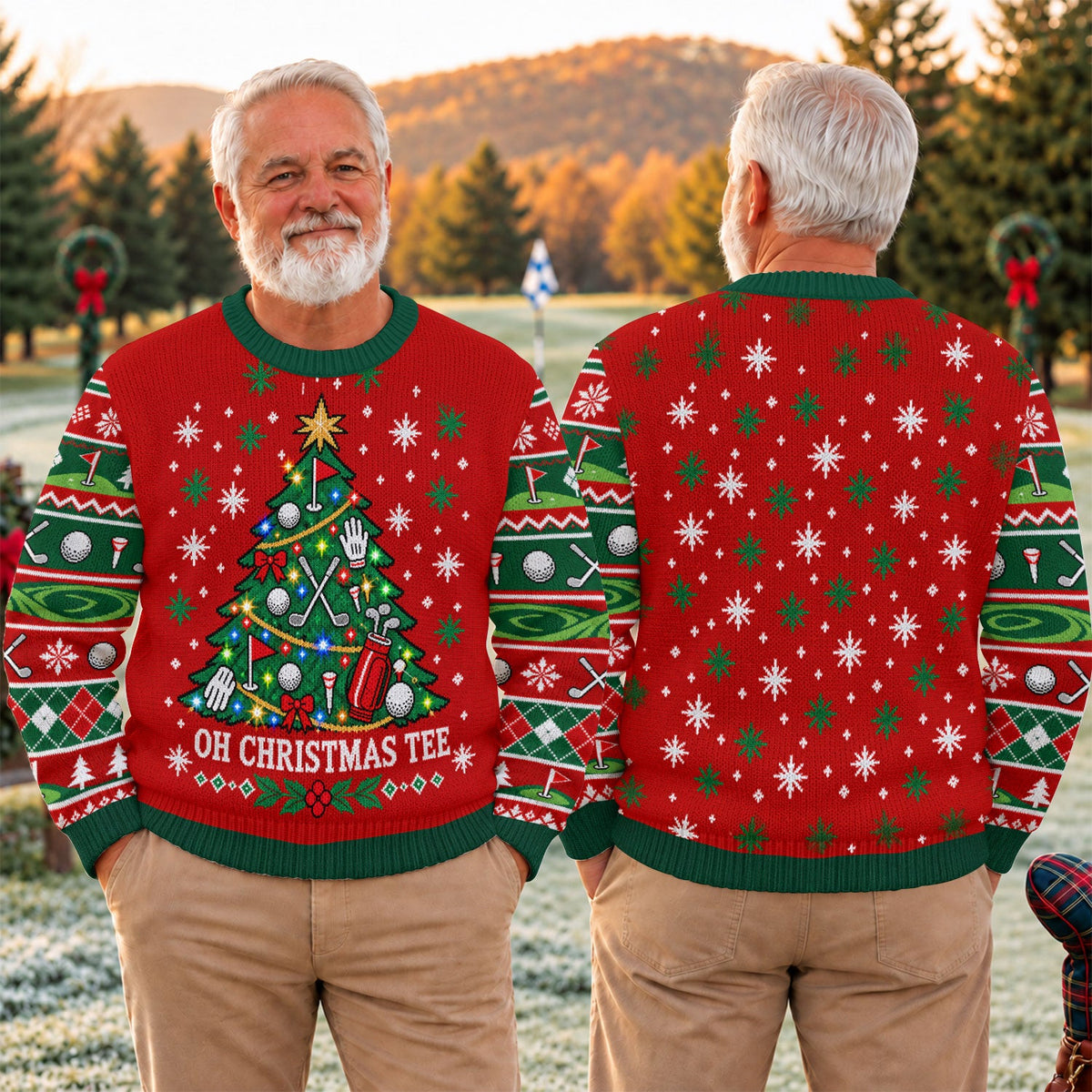 Oh Christmas Tee Ugly Christmas Sweater, Christmas Golf Gift, Funny Christmas Outfit - View 4