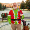 Green Furry Santa Suit Ugly Christmas Sweater, Ugly Sweater Party, Christmas Gifts - View 3