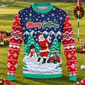 Merry Golfmas Santa Ugly Christmas Sweater, Ugly Sweater Party, Funny Holiday Sweater - View 1