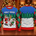 Golf Sucks Santa Ugly Christmas Sweater, Ugly Sweater Party, Funny Christmas Outfit - View 5