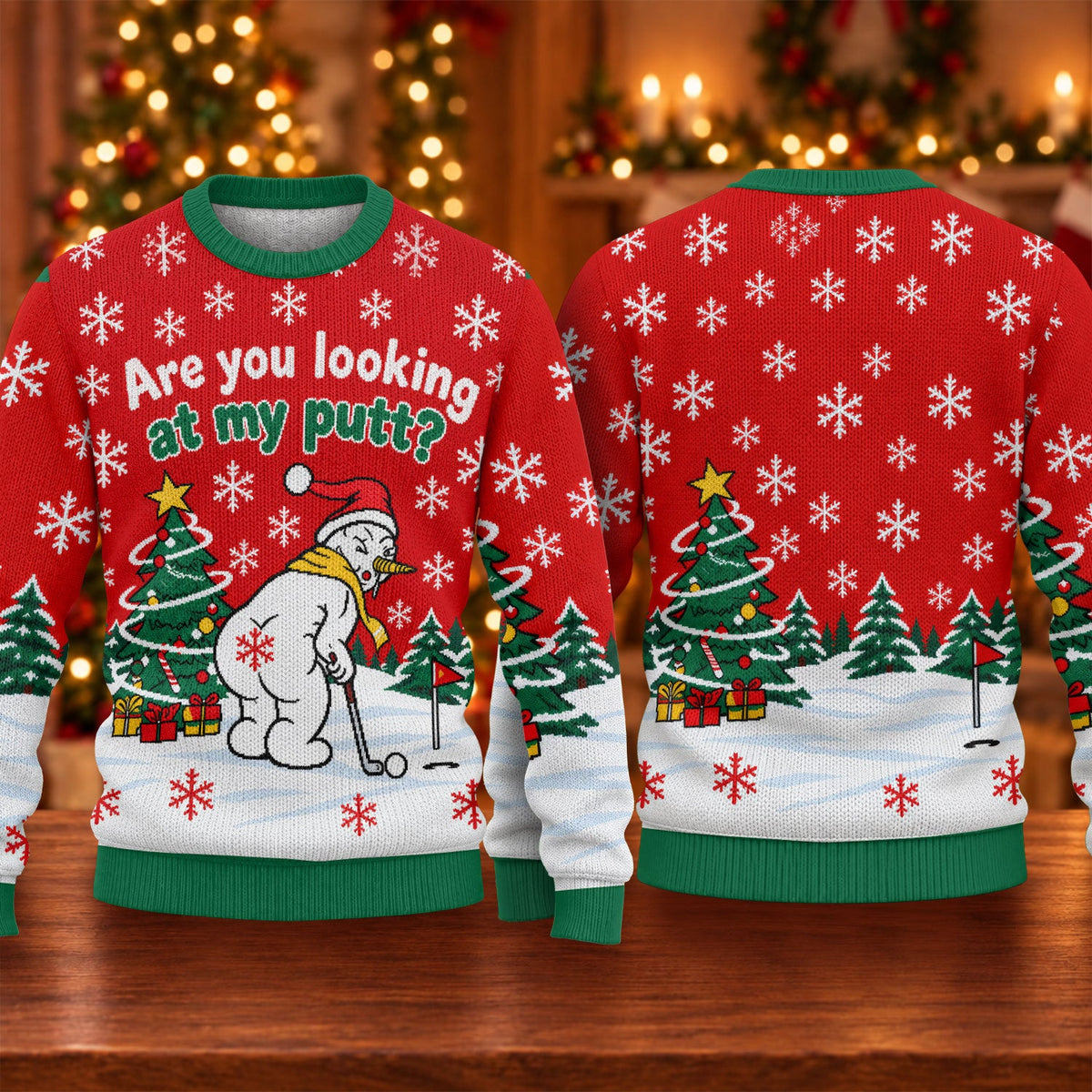 Are You Looking At My Putt Ugly Christmas Sweater, Golf Lover Gifts, Funny Xmas Gift - View 5