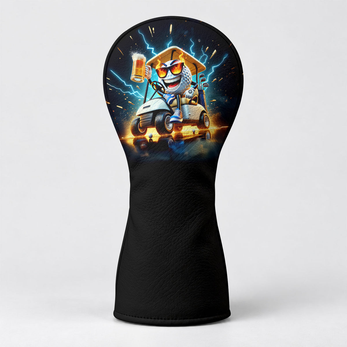 A Good Day Starts With Golf Cart And Beer Headcover, Golf And Beer Gift, Golfer Gift