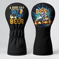 A Good Day Starts With Golf Cart And Beer Headcover, Golf And Beer Gift, Golfer Gift