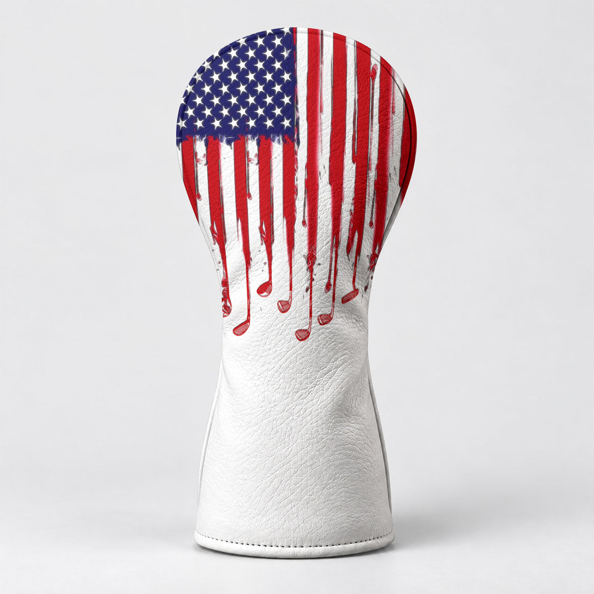American Flag Dripping Paint Golf Head Cover, 4th Of July Golf Gift, Golf Gift Ideas