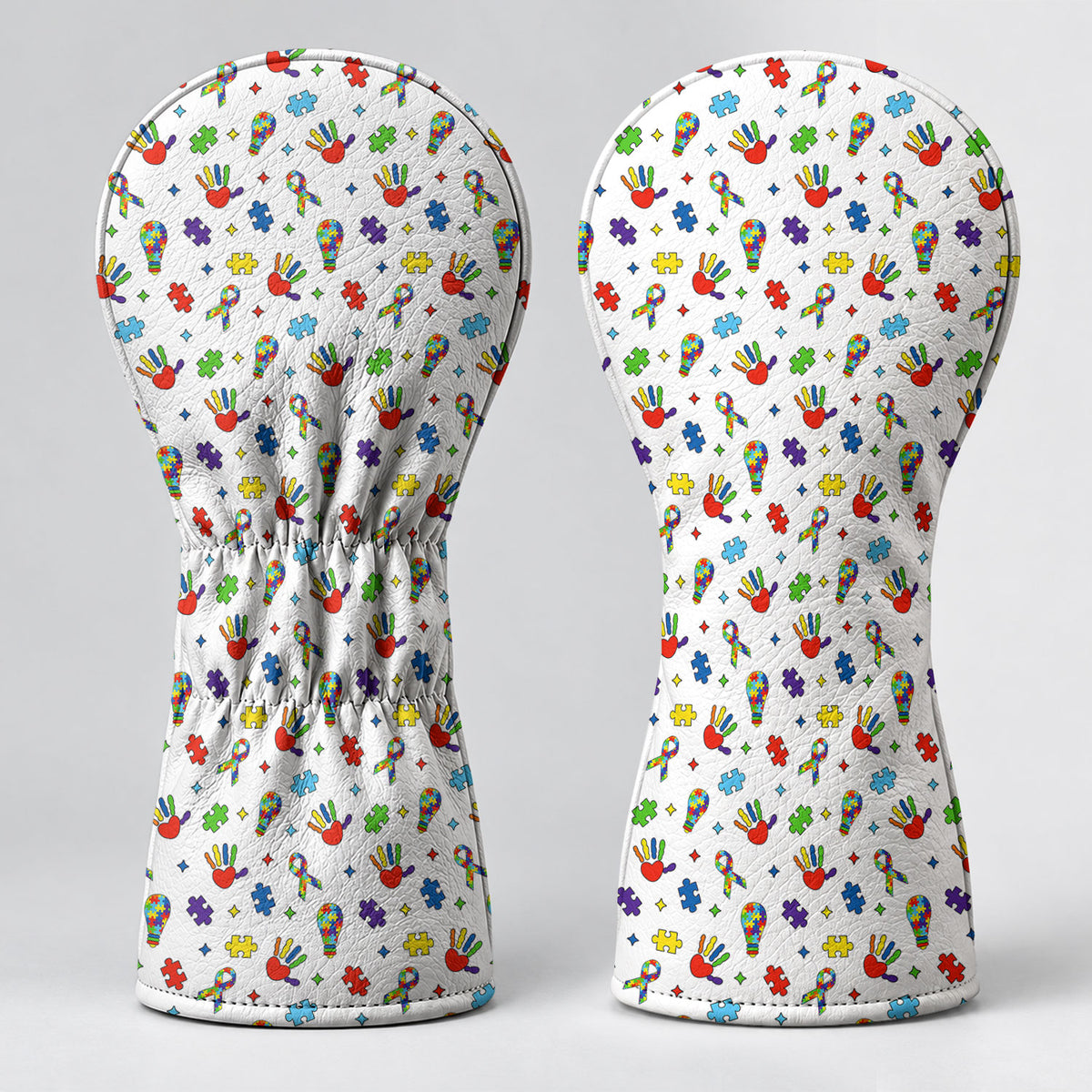 Autism Awareness Puzzle Hands Golf Head Cover, Autism Awareness Gift, Driver Cover