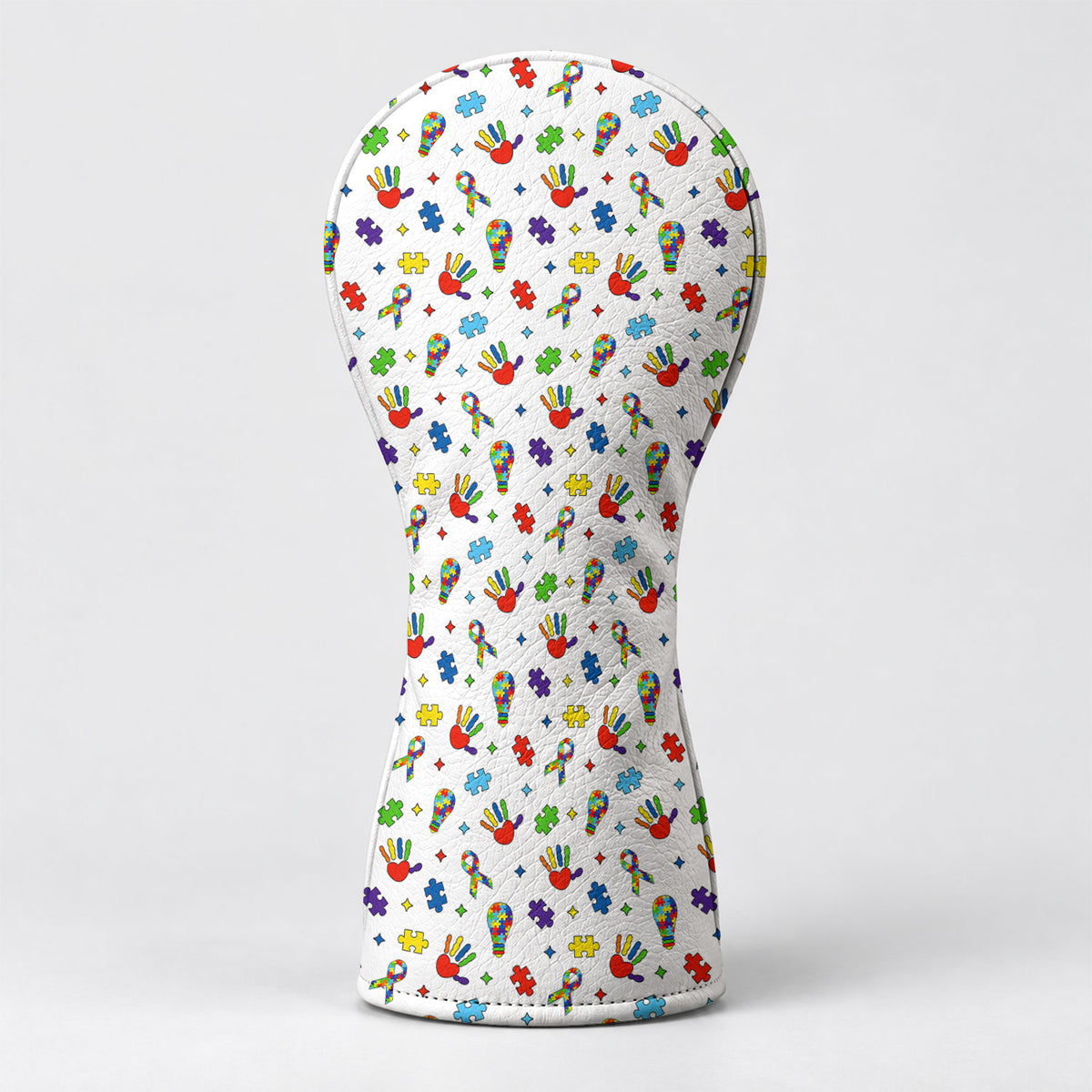 Autism Awareness Puzzle Hands Golf Head Cover, Autism Awareness Gift, Driver Cover