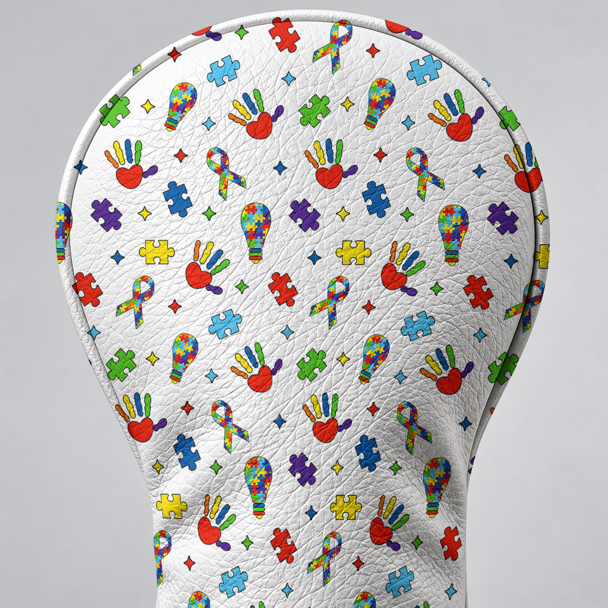 Autism Awareness Puzzle Hands Golf Head Cover, Autism Awareness Gift, Driver Cover