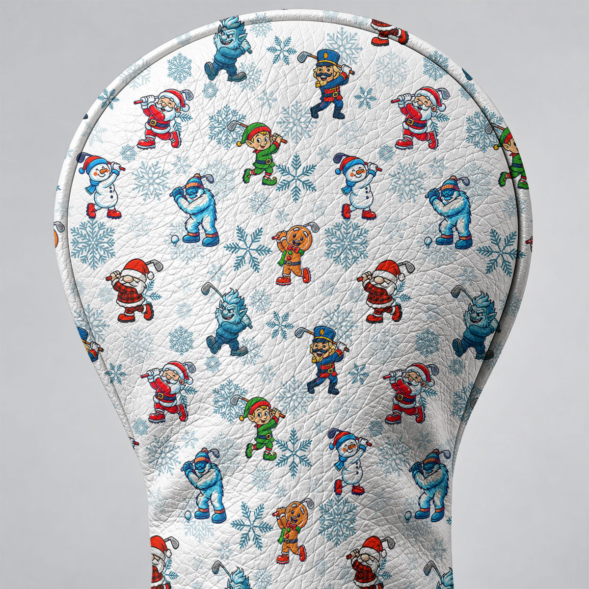 Christmas Characters Golf Pose Pattern Golf Head Cover, Golf Club Covers, Golfer Gift